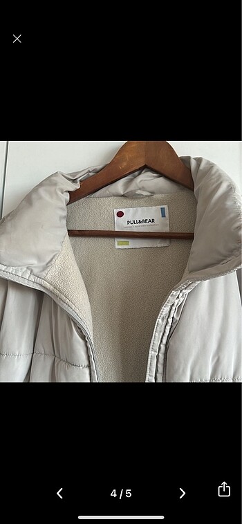 m Beden beyaz Renk PULL AND BEAR OVERSIZE SISME MONT