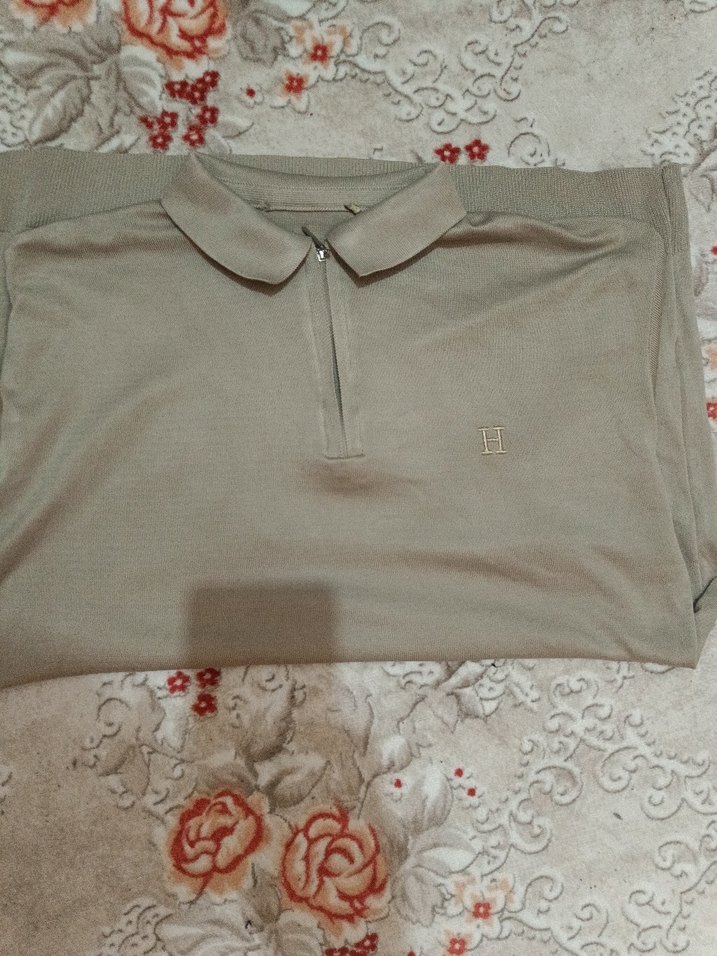 hermes Bej Keten Erkek Polo Tişört - Görsel 3