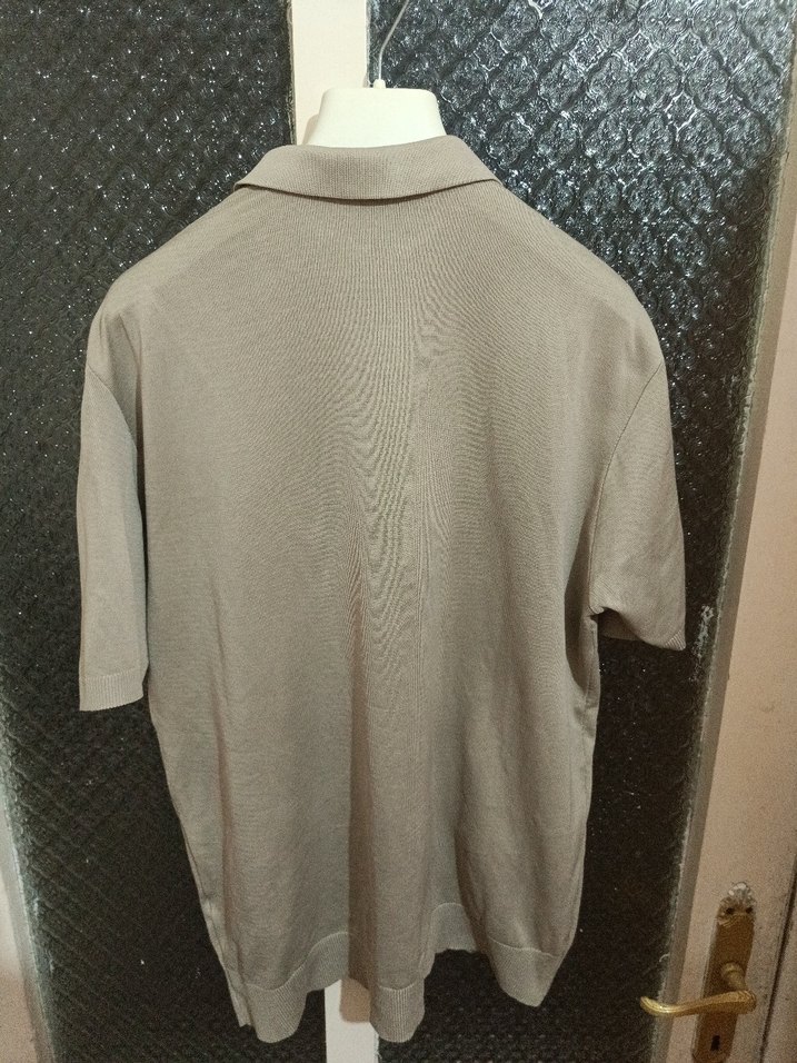 hermes Bej Keten Erkek Polo Tişört - Görsel 2