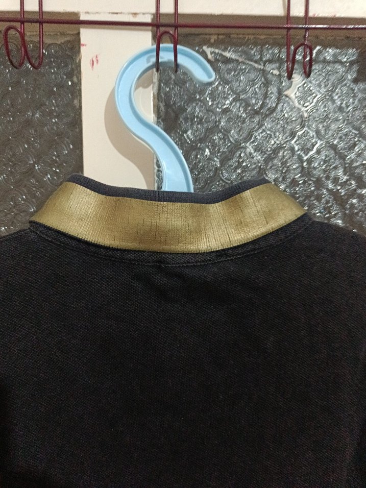 Giorgio Armani Siyah V-Yaka Kısa Kollu Erkek Polo Tişört - Görsel 3