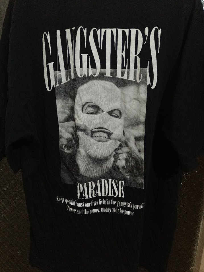 Siyah Baskılı Oversize Erkek Tişört - Görsel 3