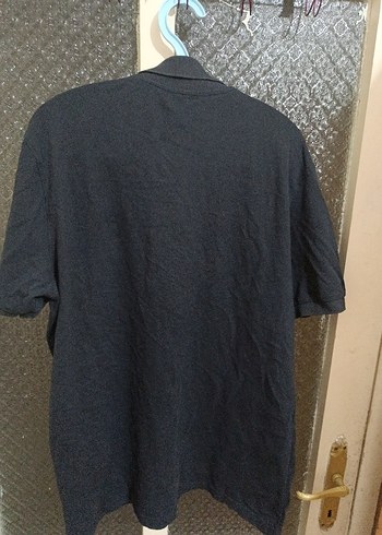 Erkek Siyah Lacoste Keten Polo Tişört - Görsel 2