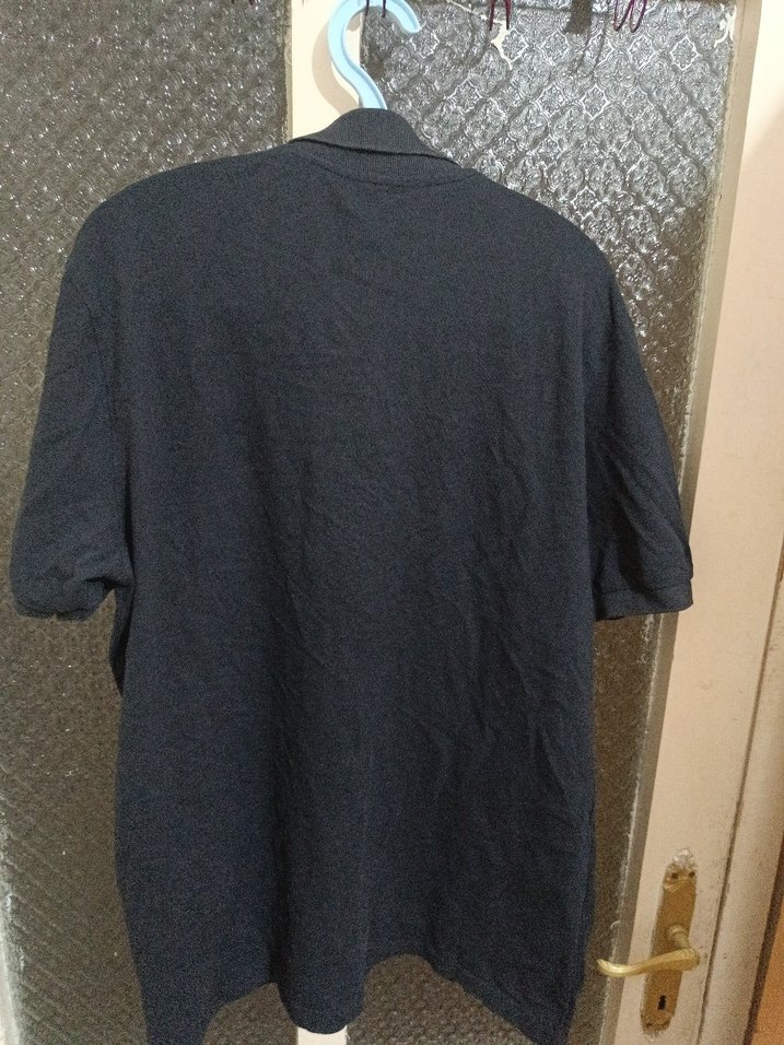 Erkek Siyah Lacoste Keten Polo Tişört - Görsel 2