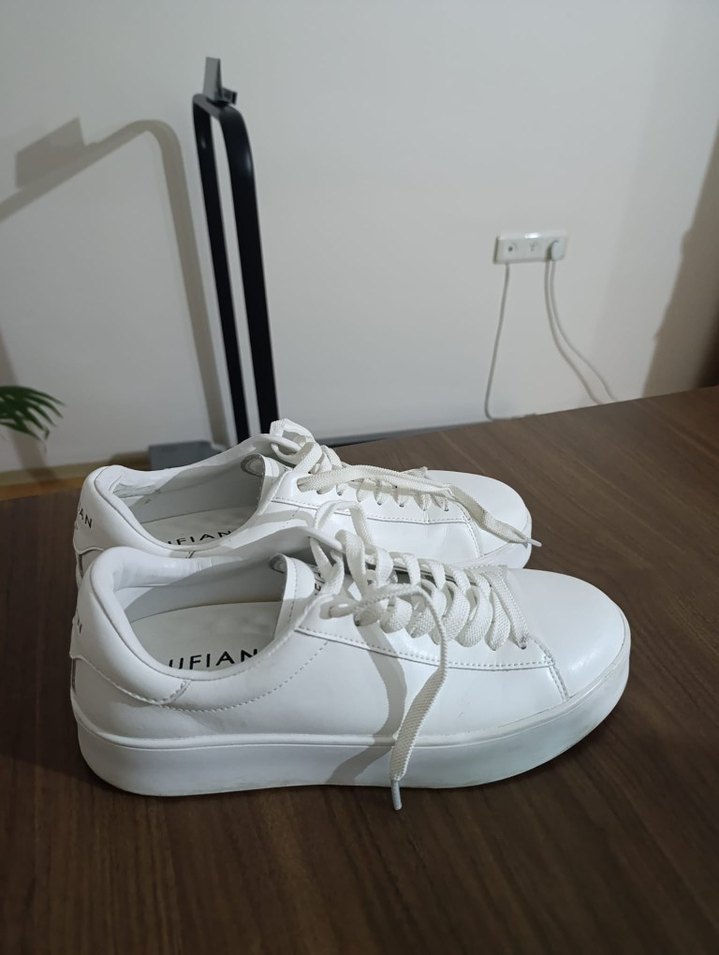 Beyaz Minimalist Lufian marka Sneakers - Görsel 5