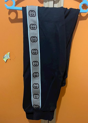 Siyah Baskılı Gucci Erkek Eşofman Altı - Görsel 4