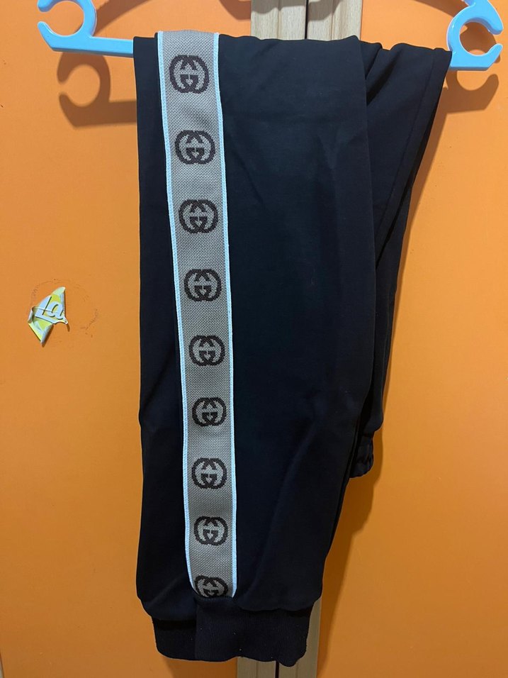 Siyah Baskılı Gucci Erkek Eşofman Altı - Görsel 4