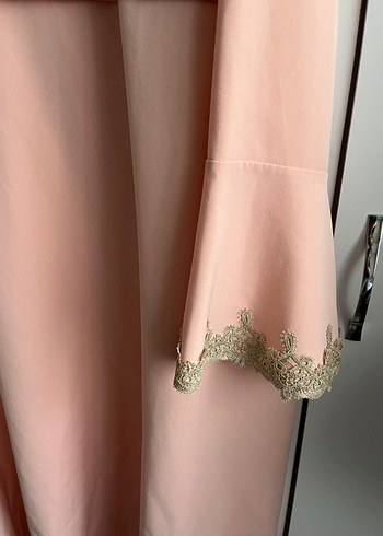 Pudra Renk Uzun Kollu Kadın Elbise - Görsel 2