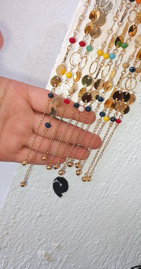 Renkli Boncuklu Bohem Kadın ayak halhalı - Görsel 4