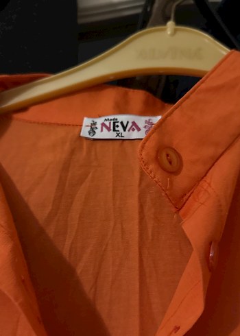 Turuncu Kadın Hamile Bluzu Fırfırlı - Görsel 2