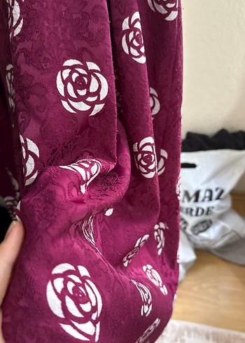 Bordo Bağlamalı Midi Uzun Tulum - Görsel 2