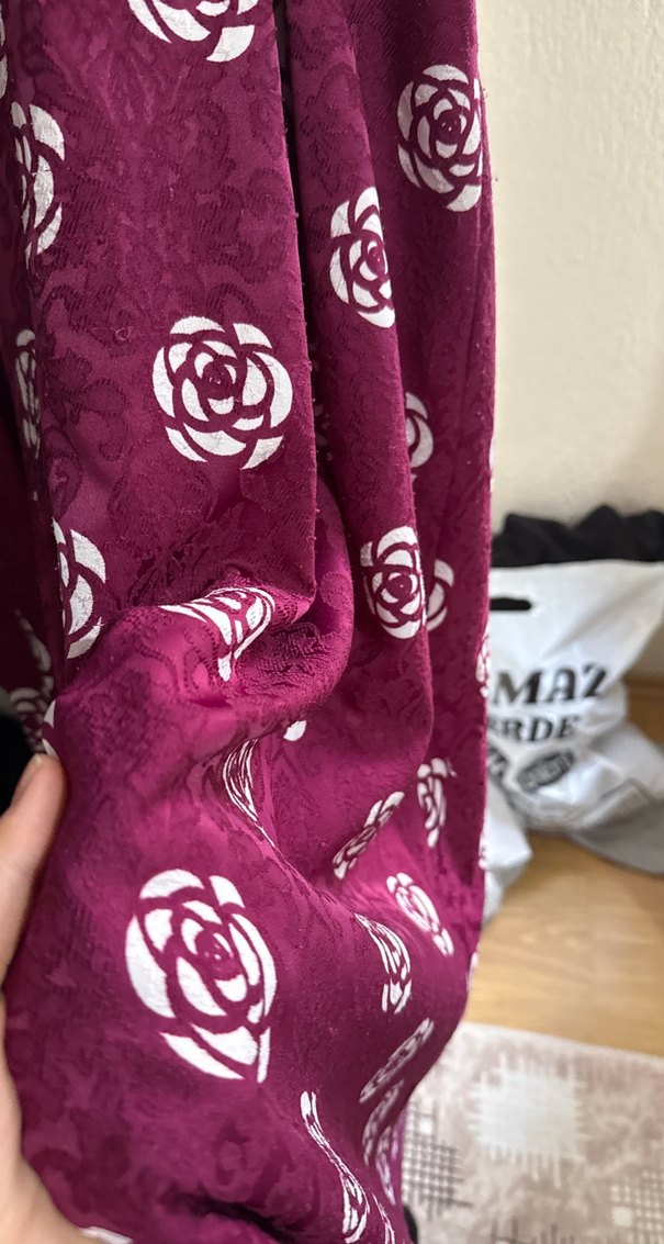 Bordo Bağlamalı Midi Uzun Tulum - Görsel 2