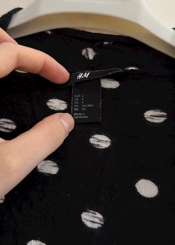 Puantiye Desenli Siyah Hamile Midi Ceket - Görsel 3