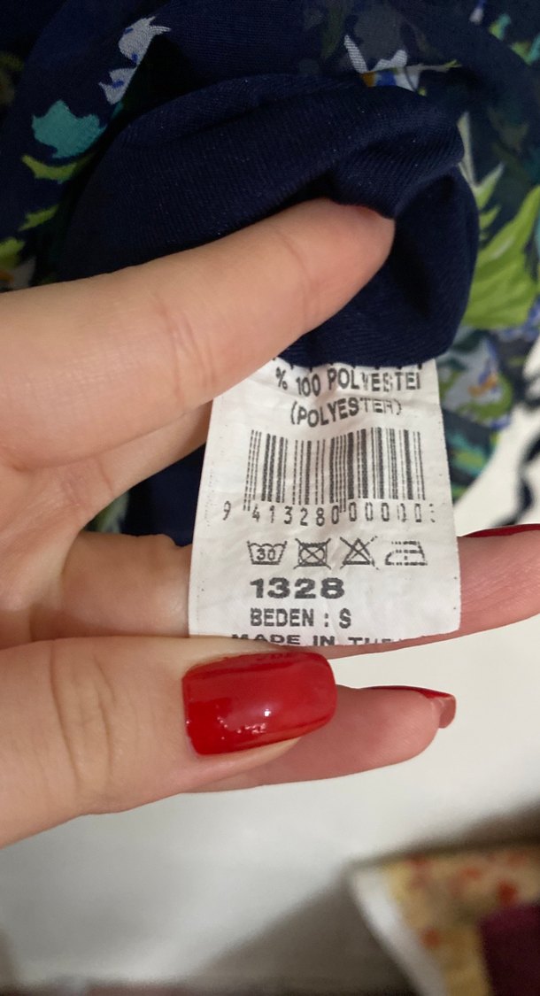 Mavi Çiçek Desenli Bohem Kadın Bluz - Görsel 5