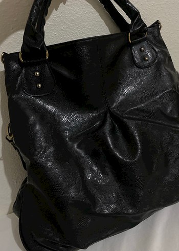 Vintage WelldenSiyah Oversize Çanta  İstanbul Üretim Since 1977 - Görsel 3