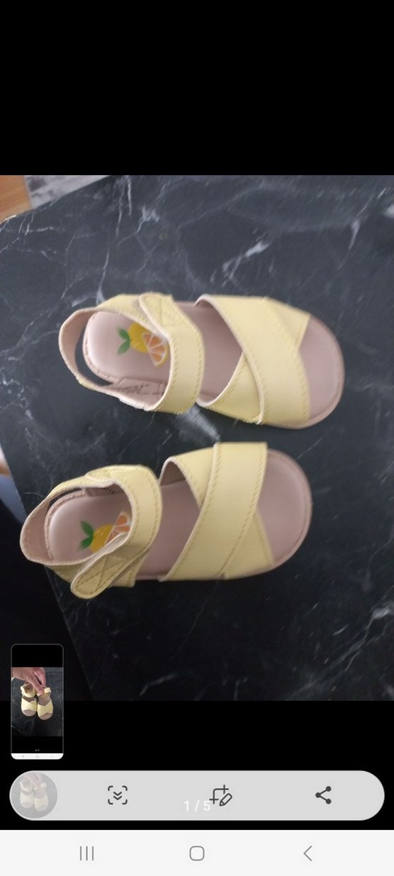 Kız Çocuk Sarı Cırt Cırtlı Terlik - Görsel 2