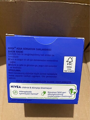  Beden Nivea Aqua Sensation Bakım Kremi