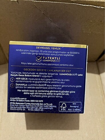  Beden Nivea Luminous 630 Leke Karşıtı Krem
