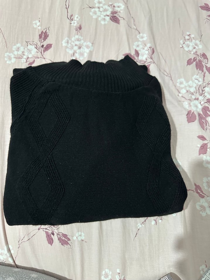 Siyah Boğazlı Kadın Triko Elbise/Tunik - Görsel 3