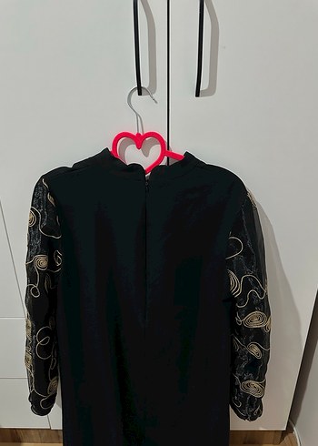 Tül İşlemeli Siyah Uzun Kollu Gömlek - Görsel 2