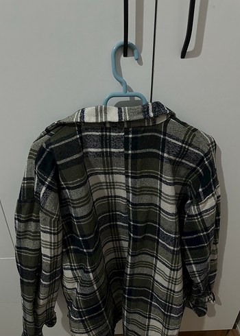 Yeşil Ekose Uzun Kollu Salaş Gömlek - Görsel 2