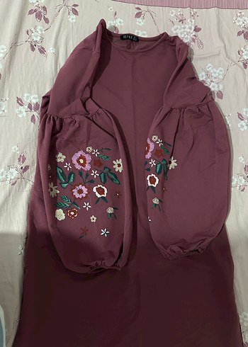 Gülkurusu Nakışlı Uzun Kollu Salaş Tunik - Görsel 6