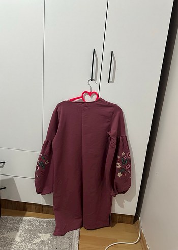 Gülkurusu Nakışlı Uzun Kollu Salaş Tunik - Görsel 3