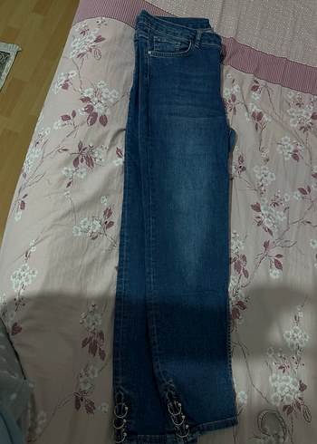 Tokalı Lacivert Kadın Denim Jean - Görsel 2