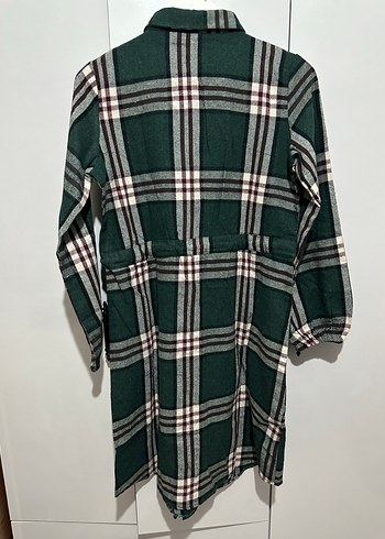 Düğmeli Uzun Kollu Kareli Kadın Gömlek - Görsel 4