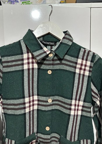 Düğmeli Uzun Kollu Kareli Kadın Gömlek - Görsel 6