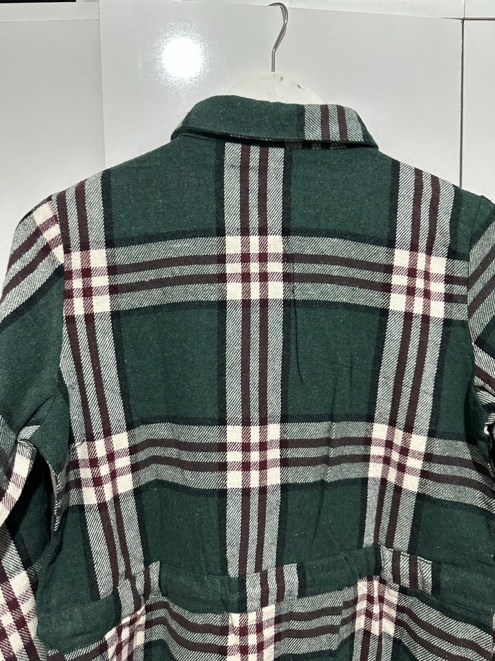 Düğmeli Uzun Kollu Kareli Kadın Gömlek - Görsel 5