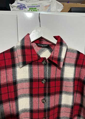 Kırmızı Kareli Uzun Kollu Kadın Gömlek - Görsel 3