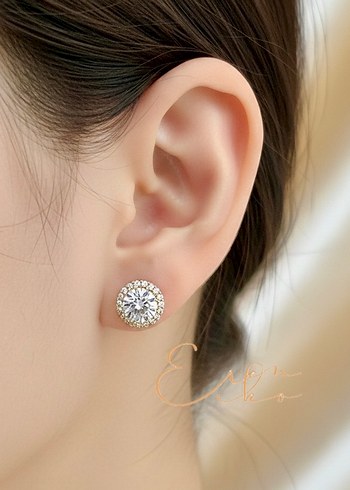 Xuping 14k taşlı top küpe - Görsel 6