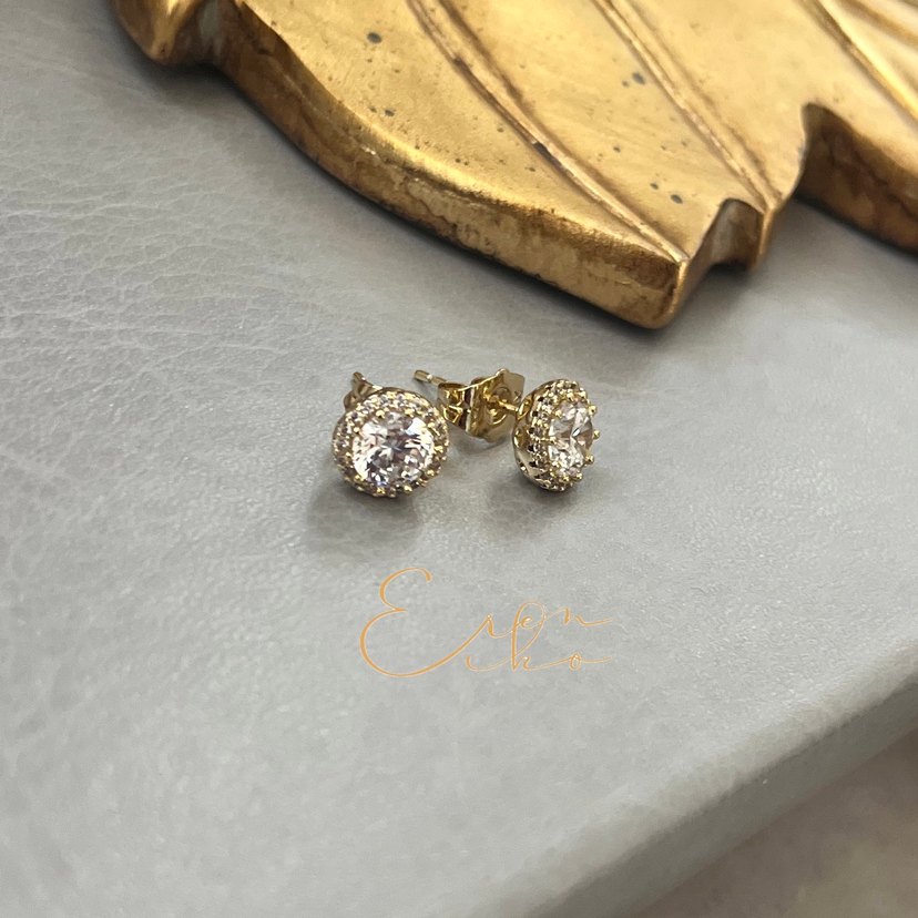 Xuping 14k taşlı top küpe - Görsel 3