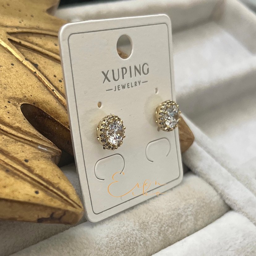 Xuping 14k taşlı top küpe - Görsel 5