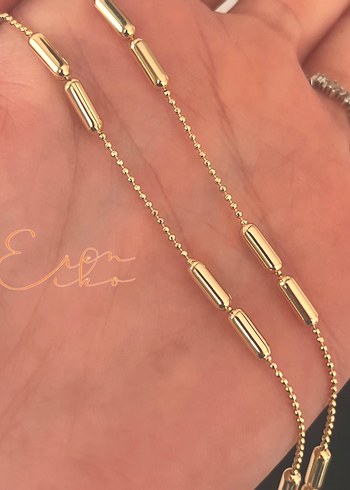 Xuping 14k dorikalı sosis zincir kolye - Görsel 3