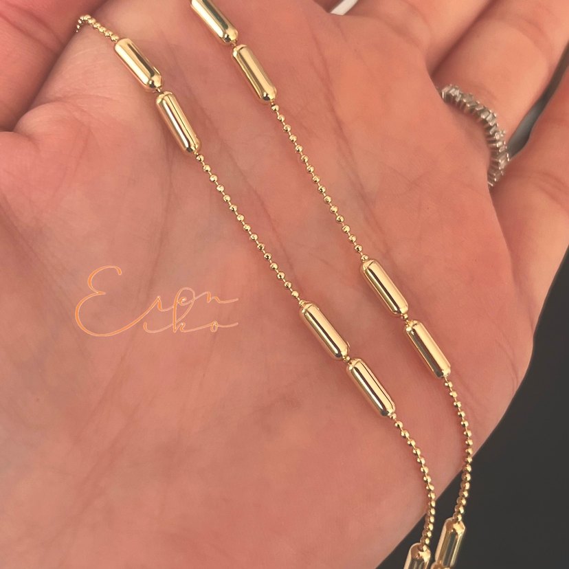 Xuping 14k dorikalı sosis zincir kolye - Görsel 3