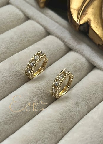 Xuping 14k taş detaylı halka küpe - Görsel 2