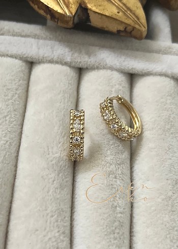 Xuping 14k taş detaylı halka küpe - Görsel 3