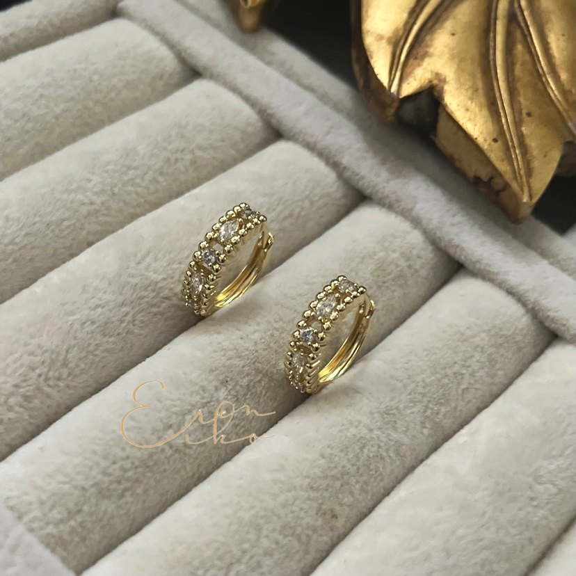 Xuping 14k taş detaylı halka küpe - Görsel 2