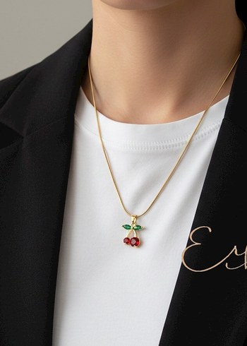 Çelik 316L kirazlı kolye - Görsel 6