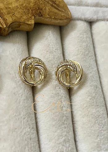 Xuping 14k taşlı daire küpe - Görsel 2