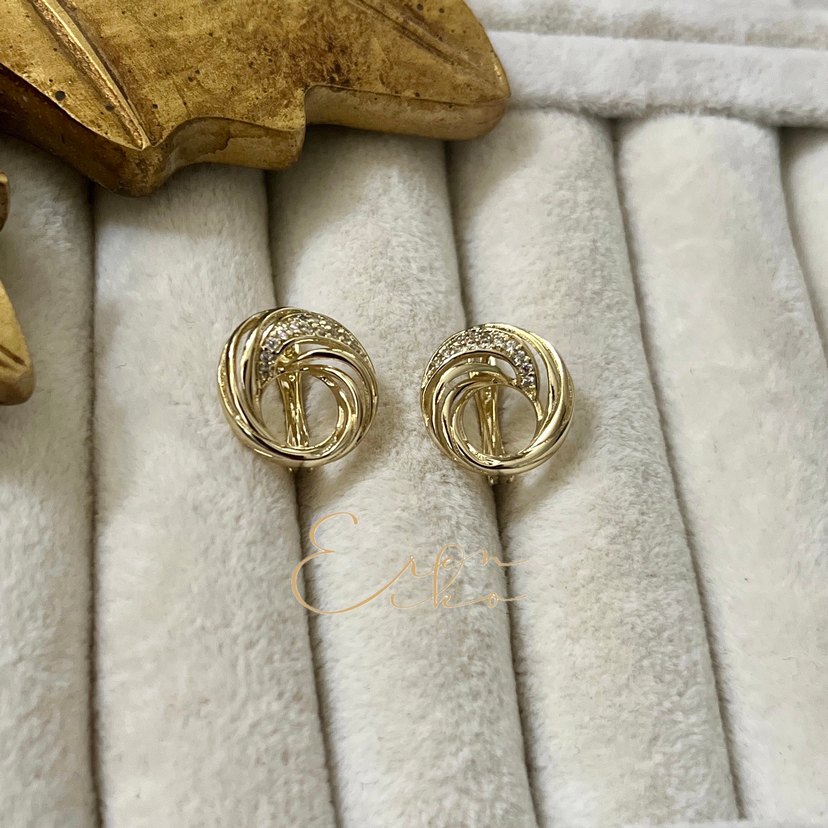 Xuping 14k taşlı daire küpe - Görsel 2