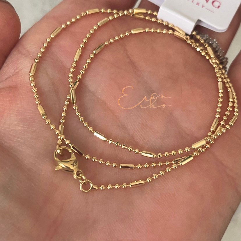 Xuping 14k mini dorikalı sosis zincir kolye - Görsel 2