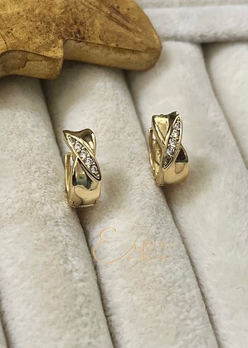 Xuping 14k taş detaylı minimal küpe - Görsel 2