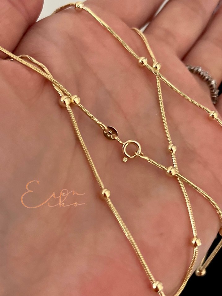 Xuping 14k 60cm dorika zincir kolye - Görsel 4