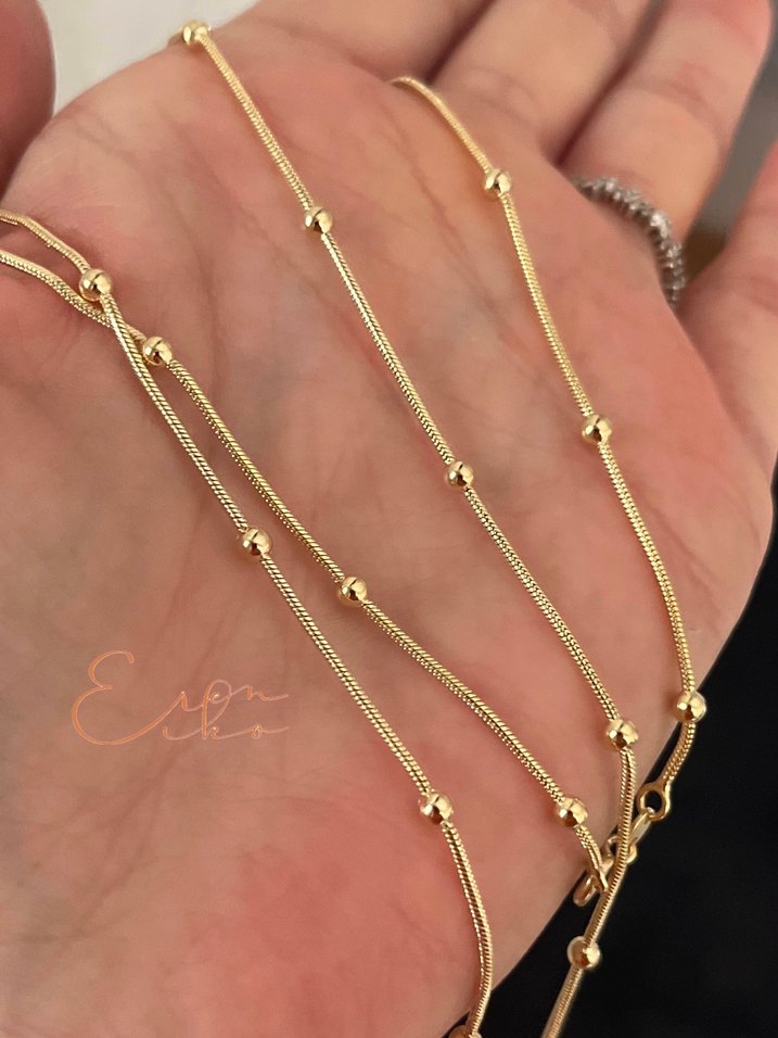 Xuping 14k 60cm dorika zincir kolye - Görsel 2