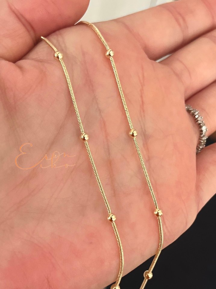 Xuping 14k 60cm dorika zincir kolye - Görsel 3