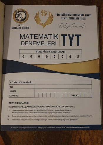  TYT Matematik Branş Denemeleri 15X40