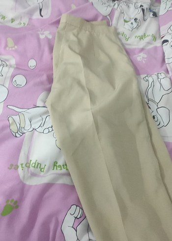 Bej Midi Kumaş Pantolon Pilili - Görsel 4