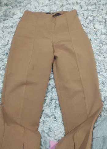 Bej Kadın Midi Kumaş Pantolon - Görsel 3